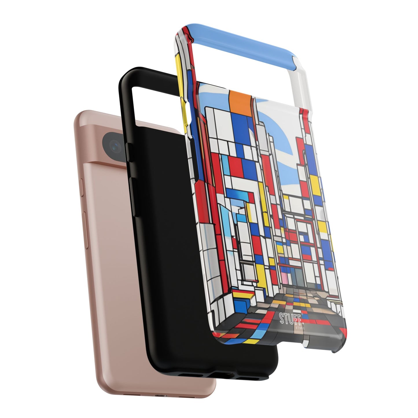 Square City | Coque résistante double protection - inspiration Mondrian