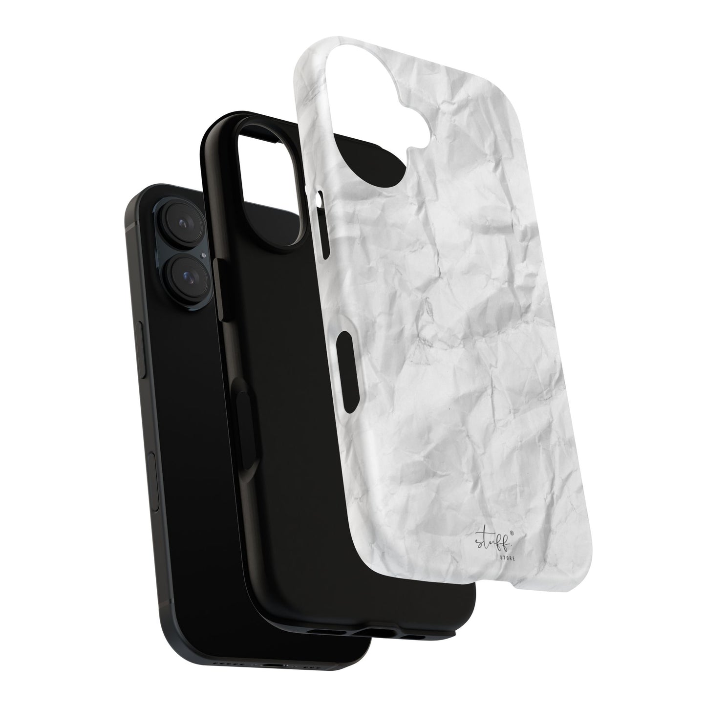 Crinkled Case | Coque résistante double protection anti-choc Effet Papier Froissé Mat