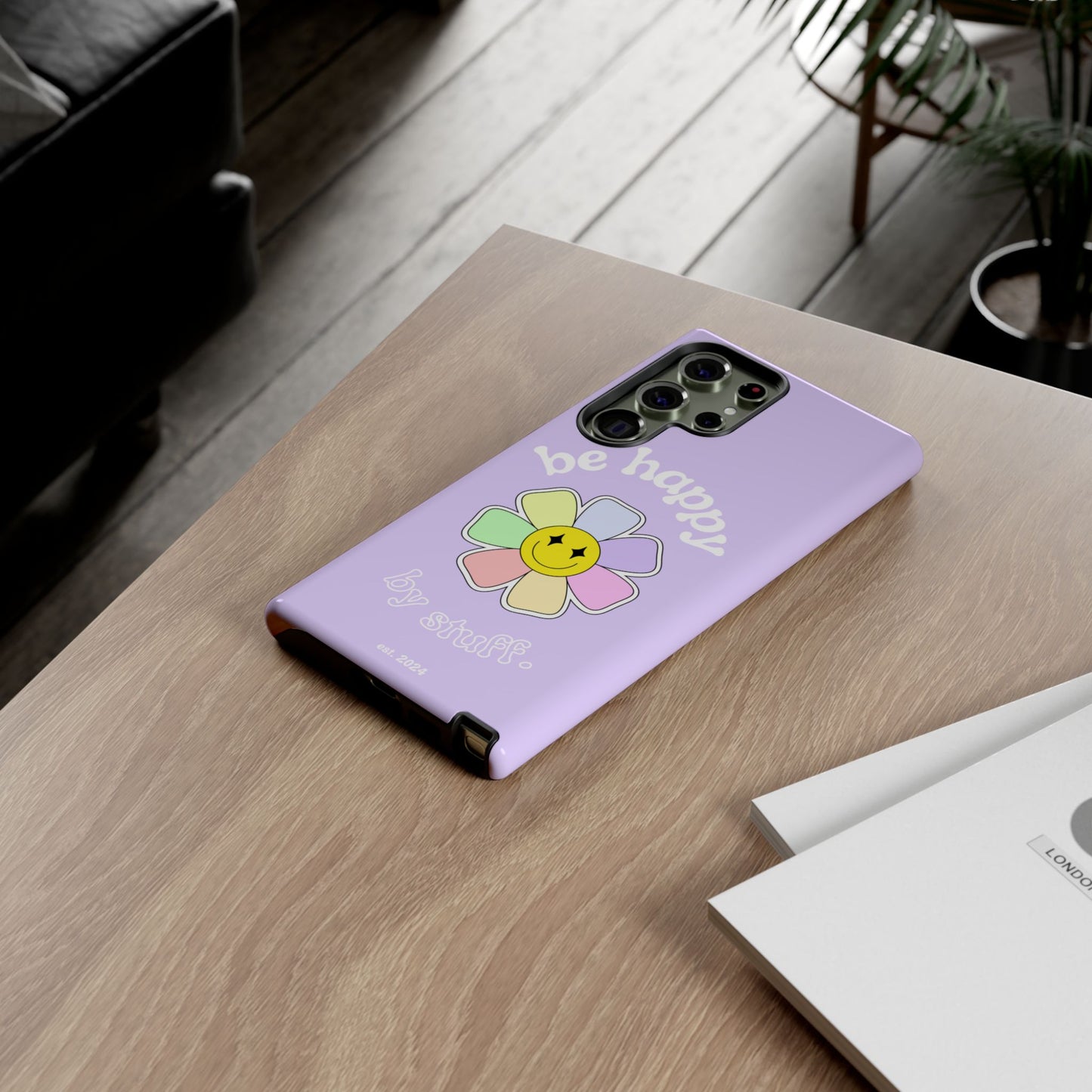 Be Happy Case | Coque résistante double protection avec Design Fleur Colorée