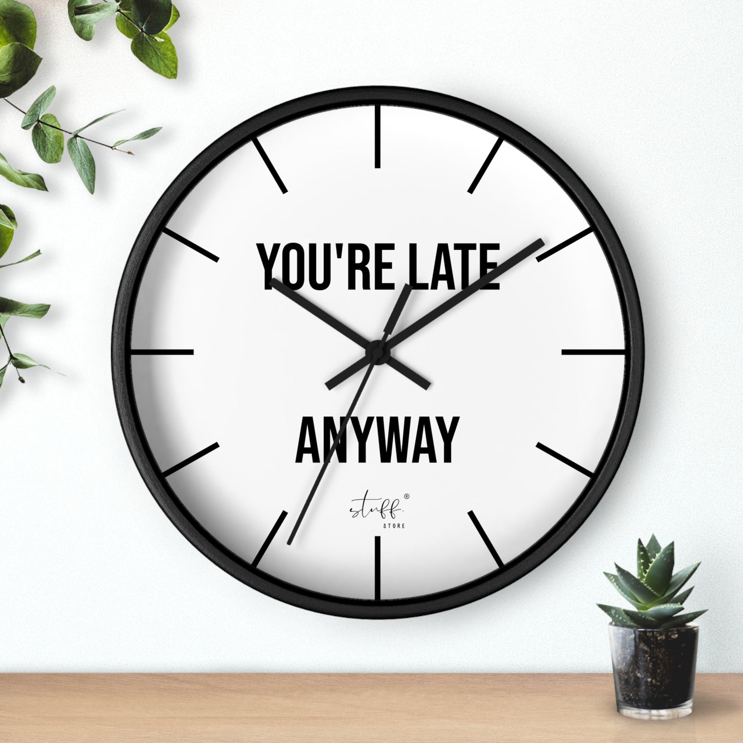 T'es Quand Même En Retard" Wall Clock | Clean Design and Casual Humor