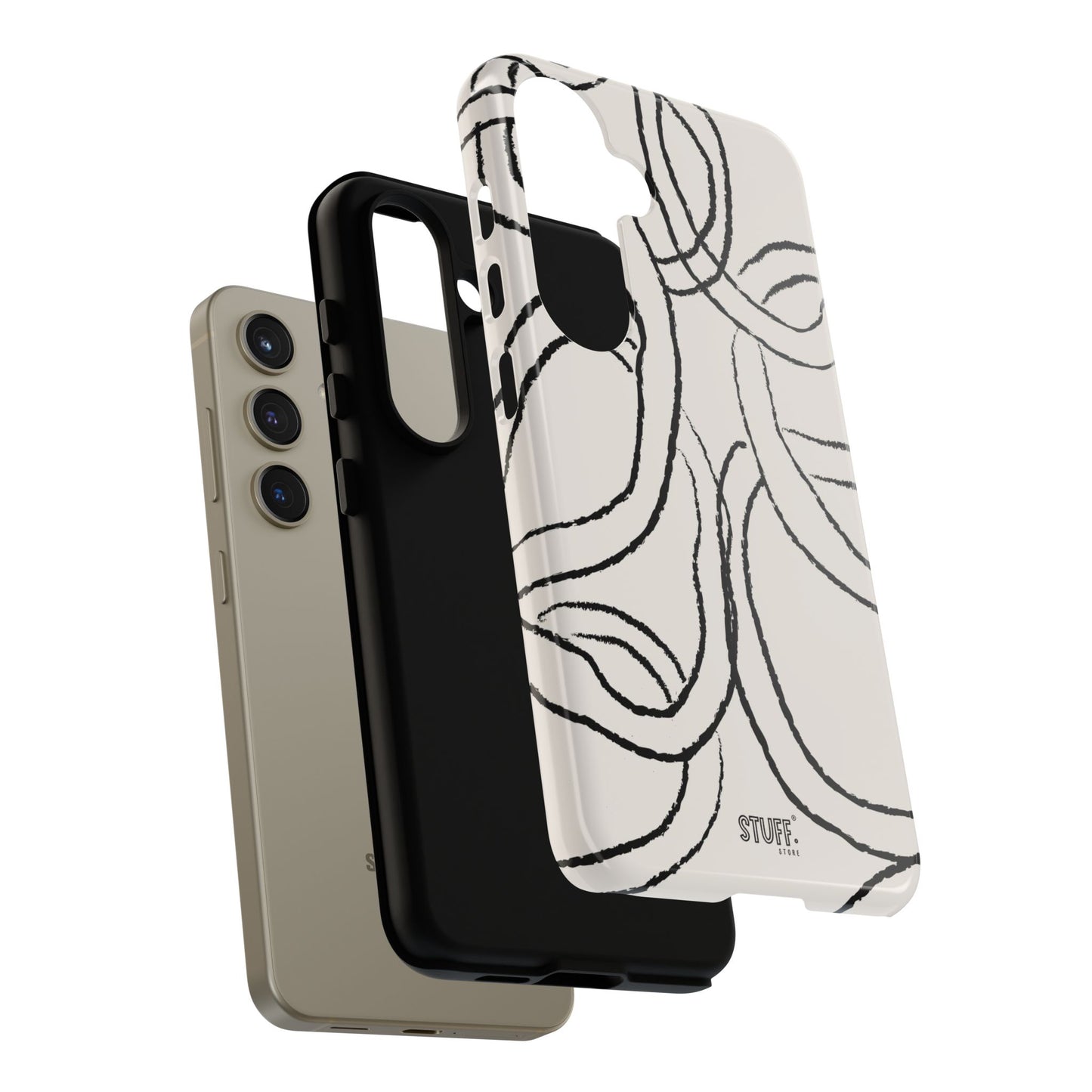 Doodly Case | Coque résistante double protection avec Design Gribouillis Minimaliste