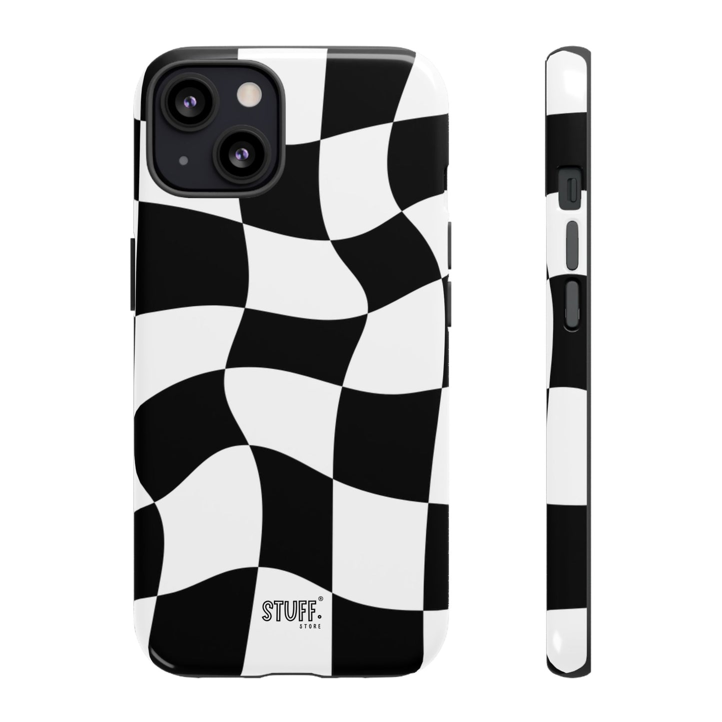 Checkers Case | Coque résistante double protection et Design en Damier déformé