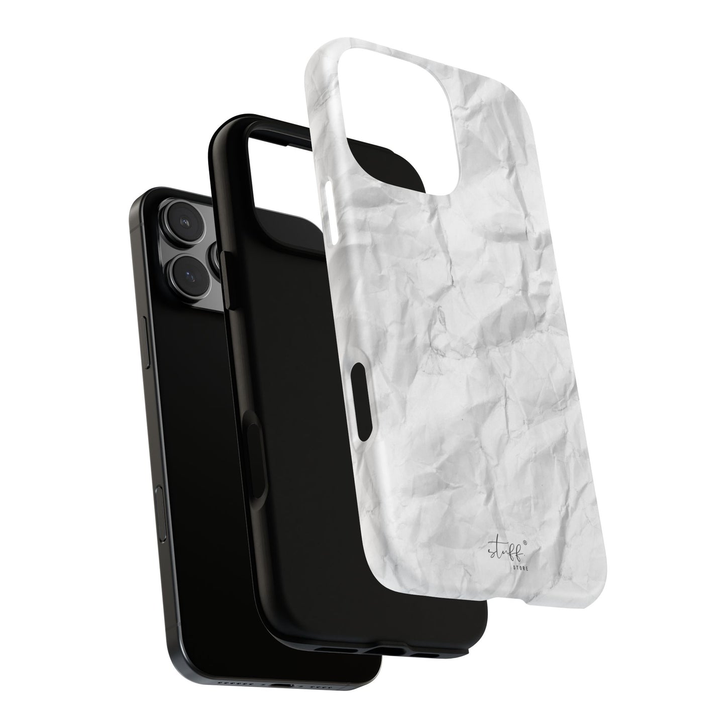 Crinkled Case | Coque résistante double protection anti-choc Effet Papier Froissé Mat