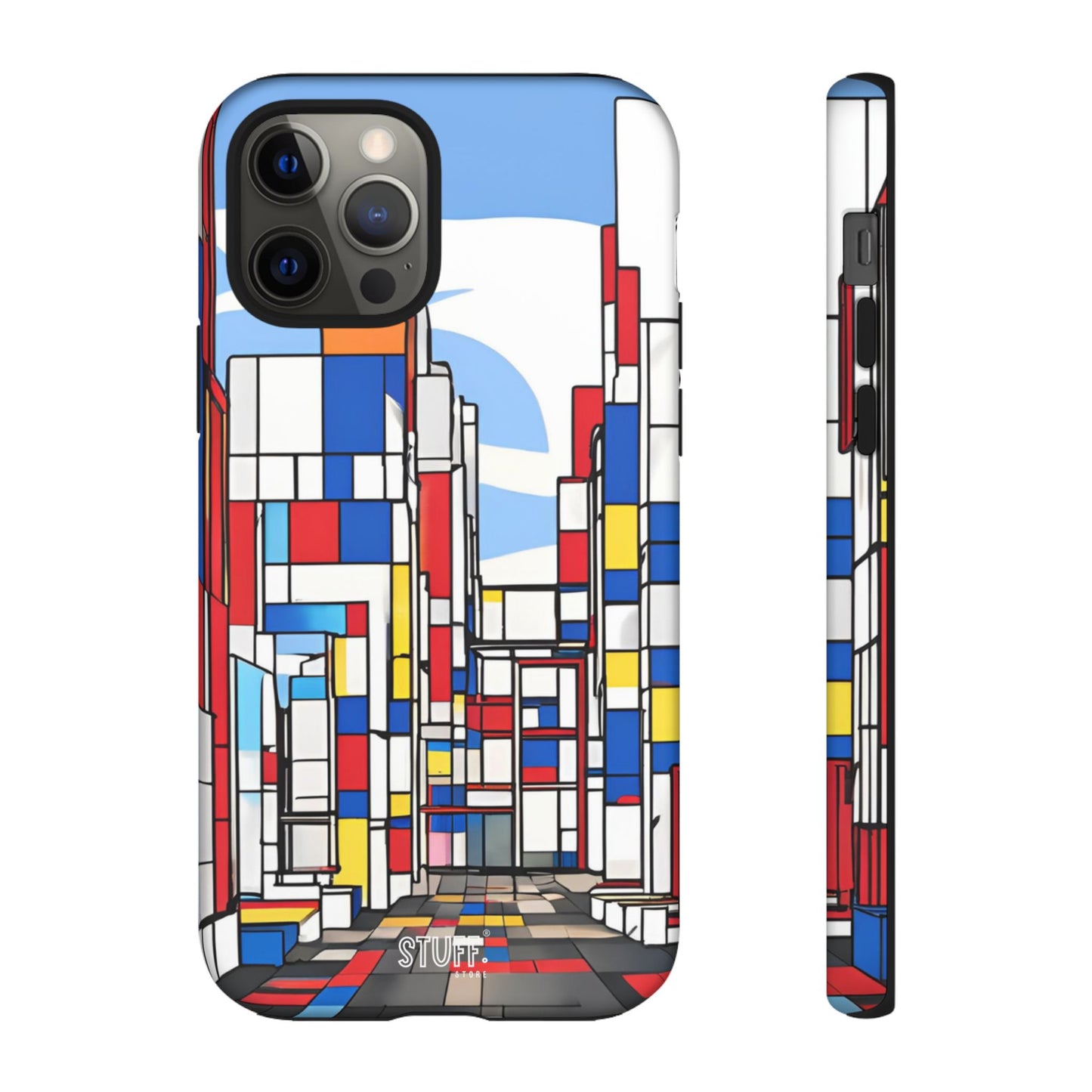 Square City | Coque résistante double protection - inspiration Mondrian
