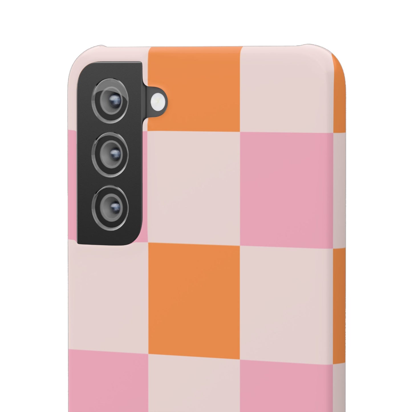 Peachy Case | Coque snap légère et résistante avec Design en Damier - Orange & Rose