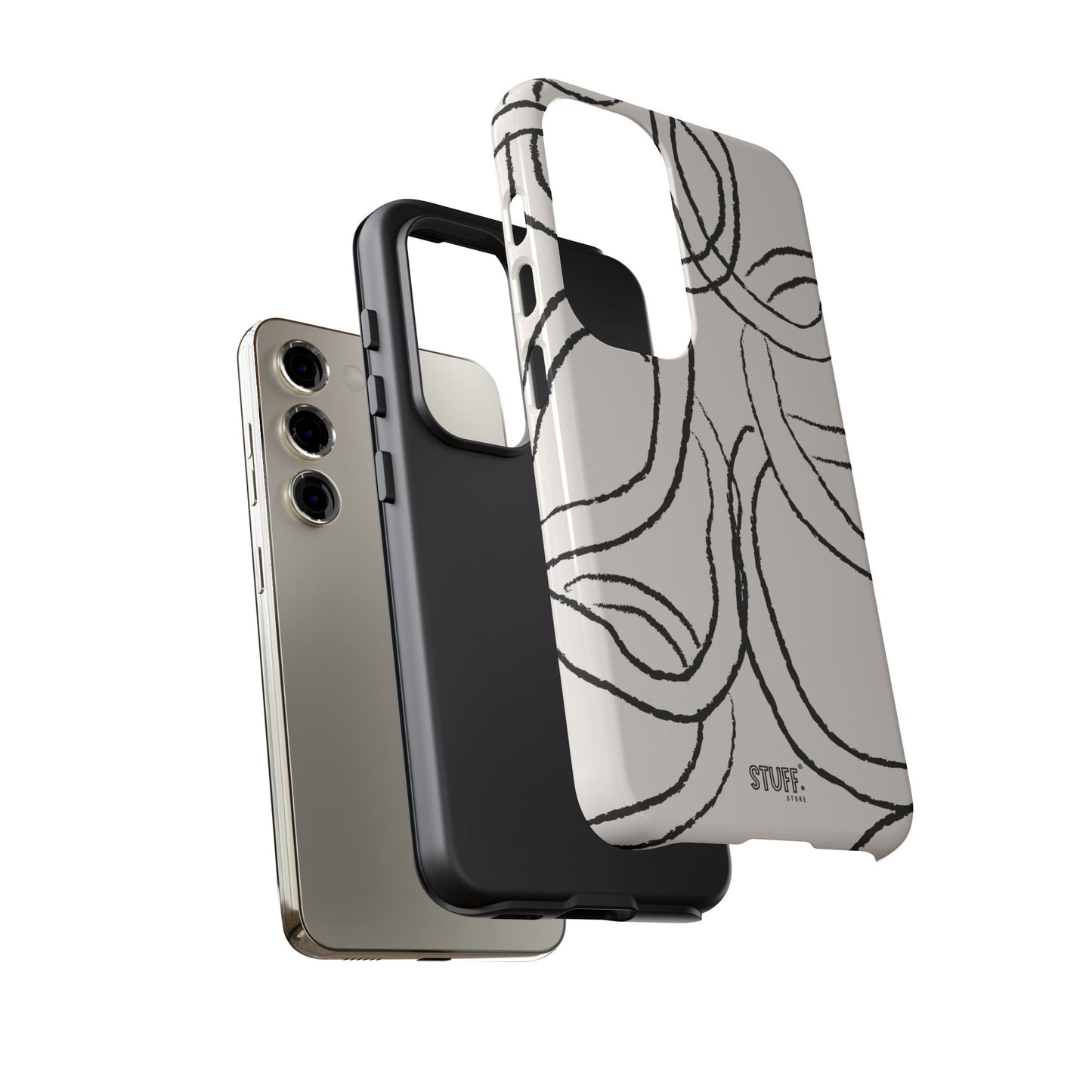 Doodly Case | Coque résistante double protection avec Design Gribouillis Minimaliste