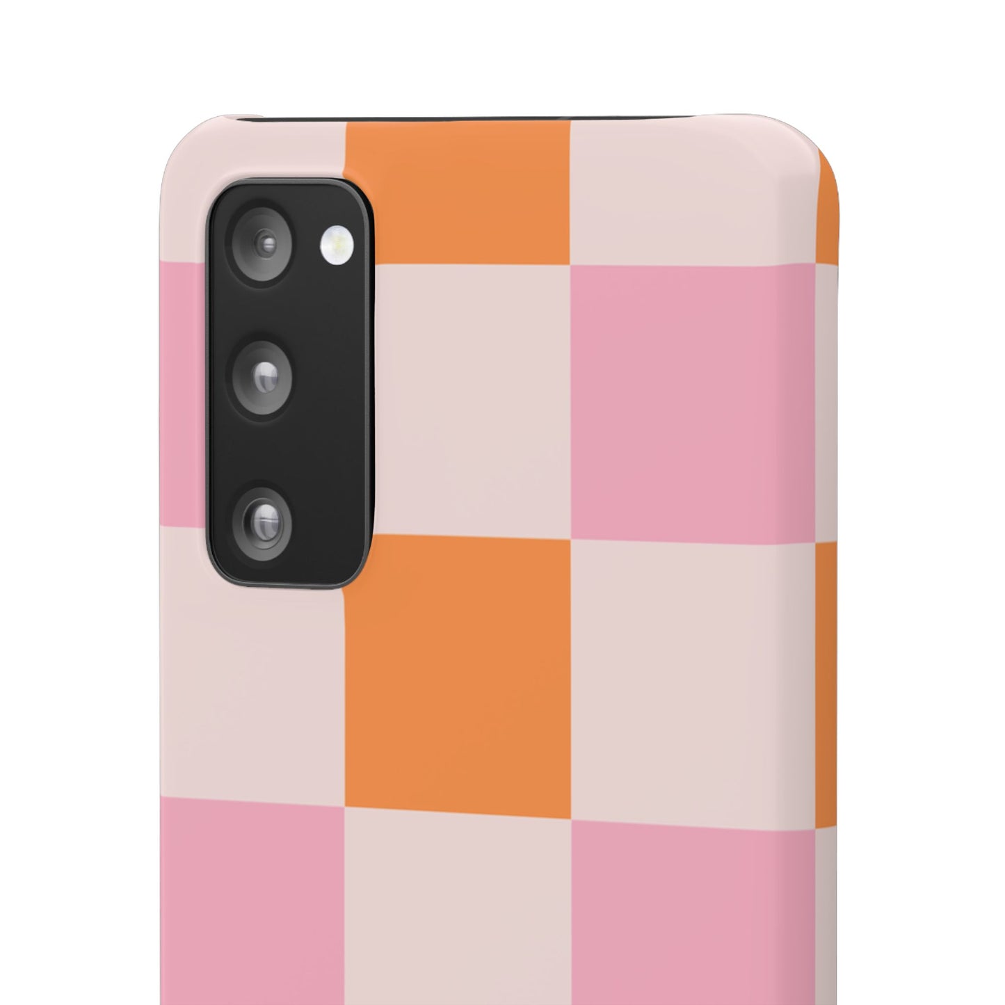 Peachy Case | Coque snap légère et résistante avec Design en Damier - Orange & Rose