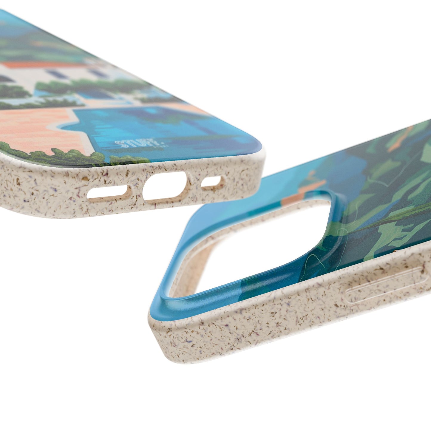 Summer Villa Case | Eco-Friendly Bamboo and Bioplastic Case with Summer Design - Available with Gift Packaging