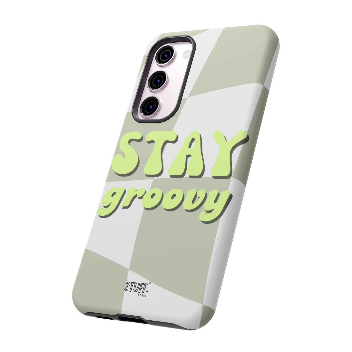 Groovy Case | Coque résistante double protection avec Design Rétro en Damier - Vert