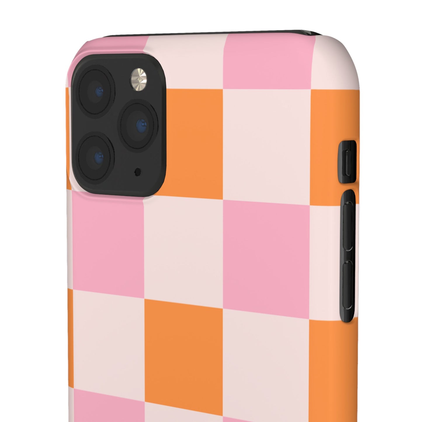 Peachy Case | Coque snap légère et résistante avec Design en Damier - Orange & Rose