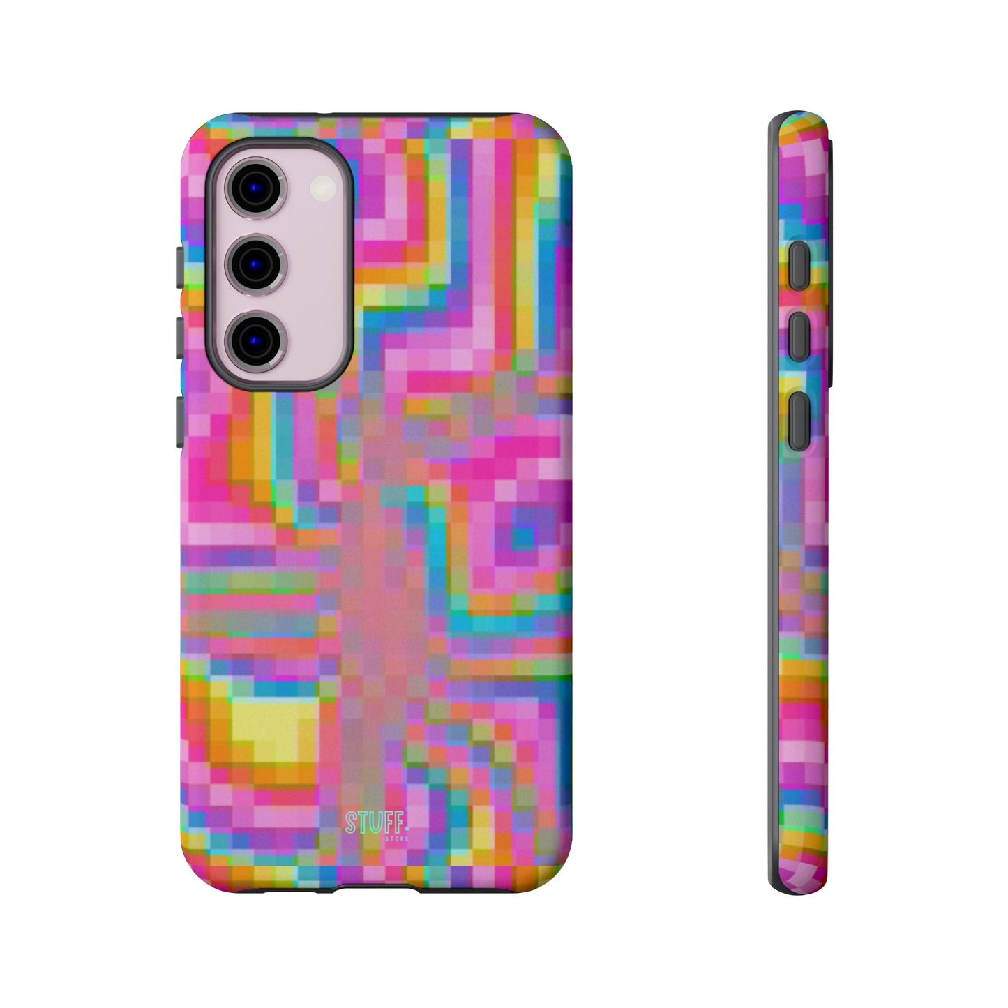 Pixel Case | Coque résistante double protection anti-choc - Motif pixels colorés