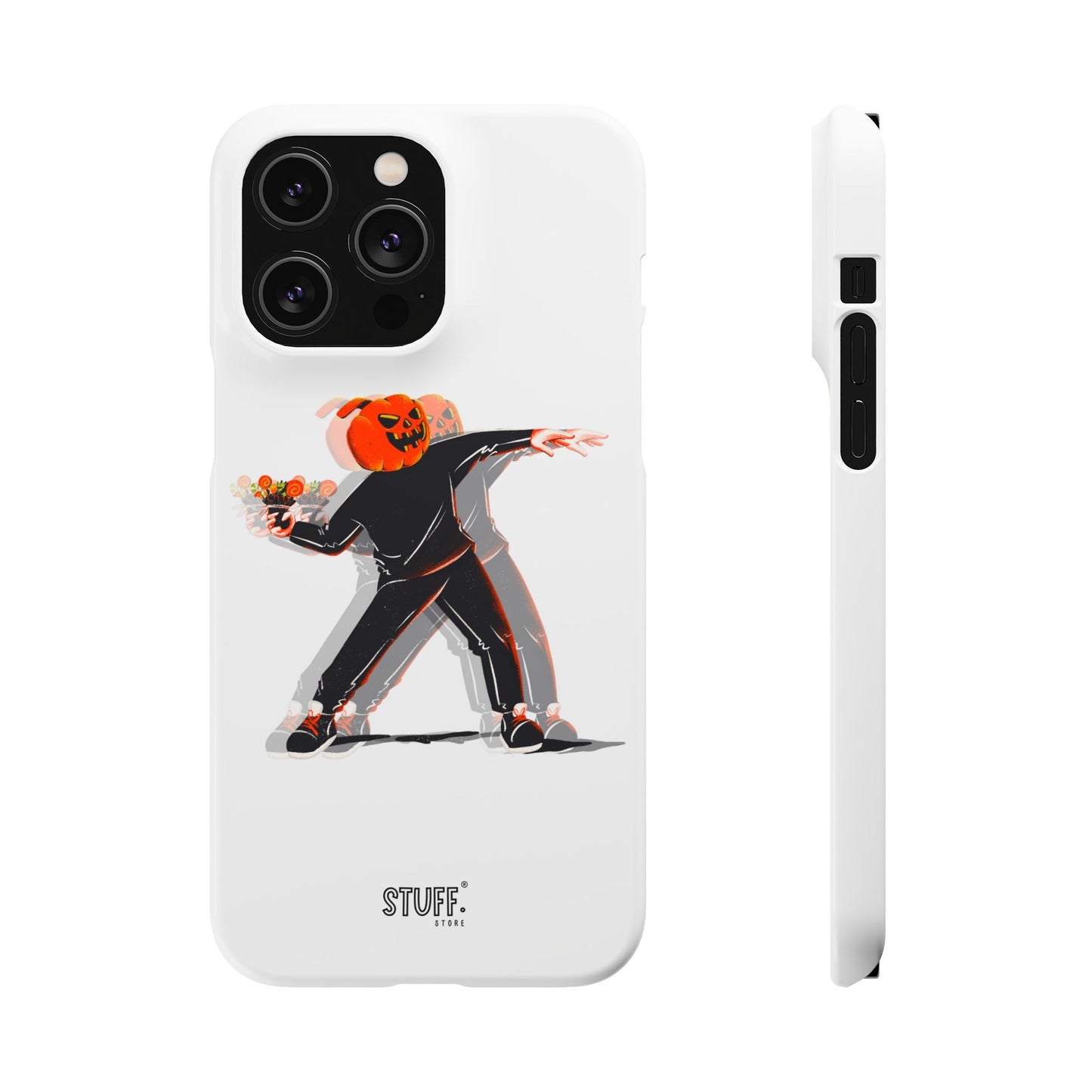 Pumpksy | Coque snap légère et résistante inspiration Banksy – Blanc