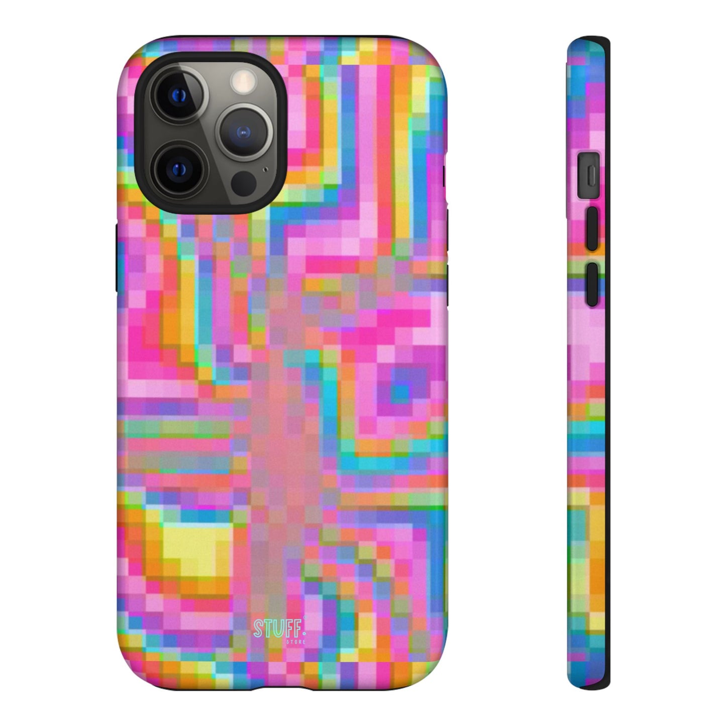 Pixel Case | Coque résistante double protection anti-choc - Motif pixels colorés