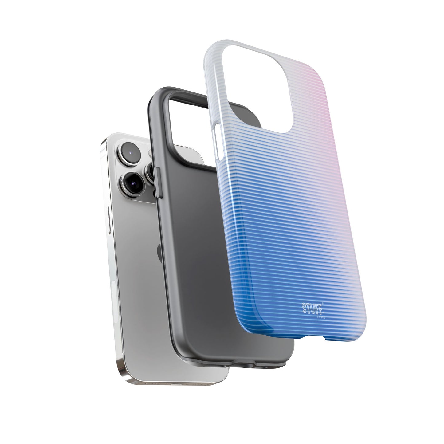 Gradient Case | Coque résistante double protection anti-choc - Dégradé Bleu & Rose