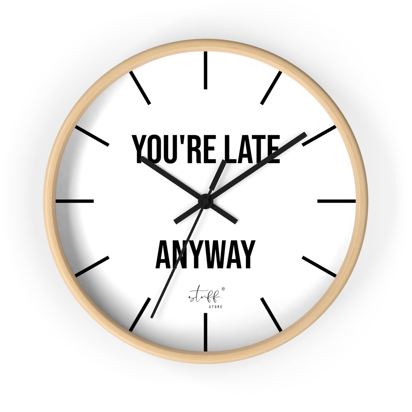 T'es Quand Même En Retard" Wall Clock | Clean Design and Casual Humor