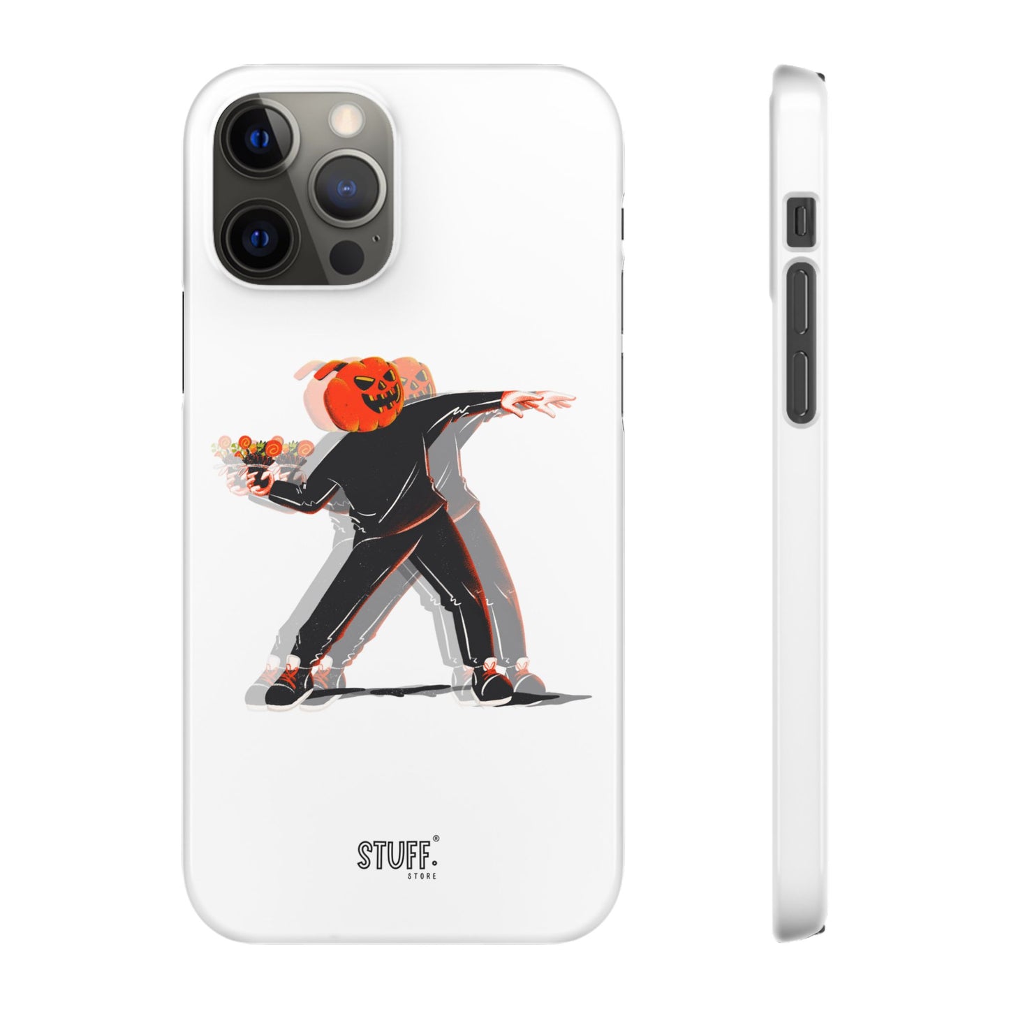 Pumpksy | Coque snap légère et résistante inspiration Banksy – Blanc