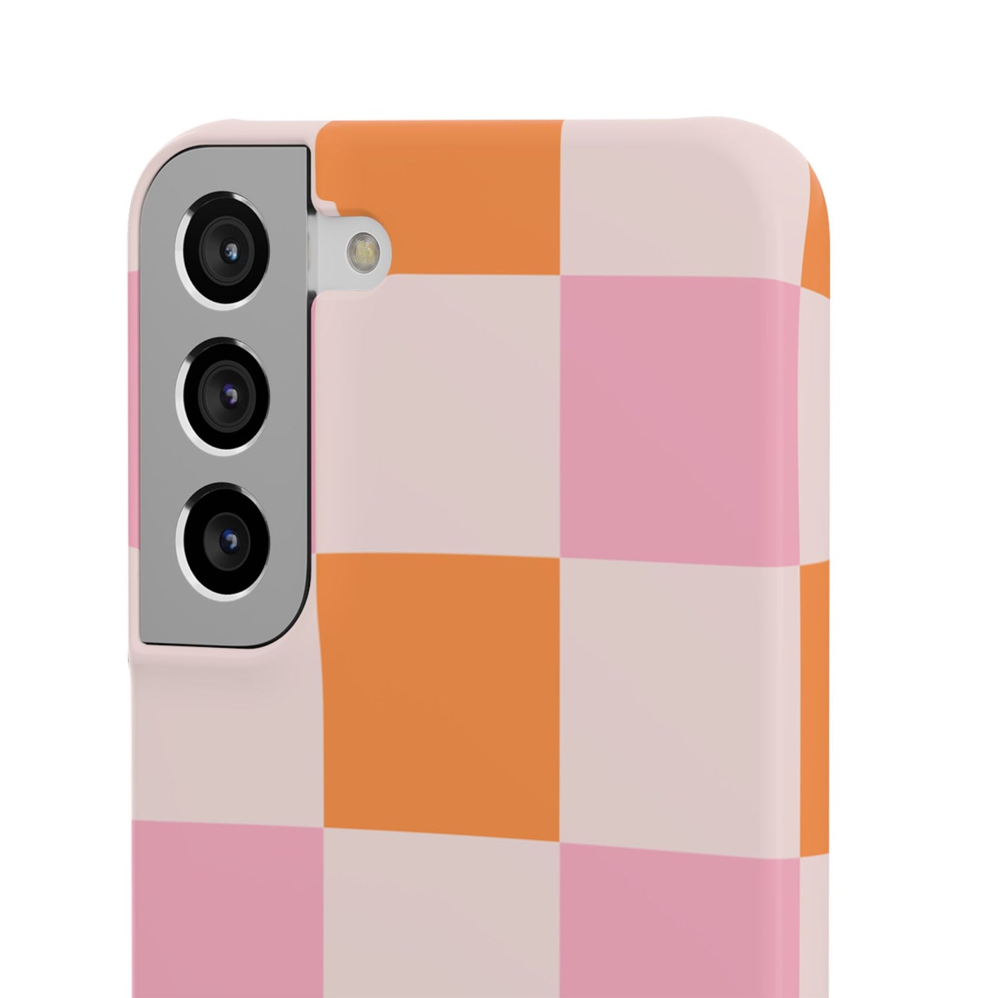 Peachy Case | Coque snap légère et résistante avec Design en Damier - Orange & Rose