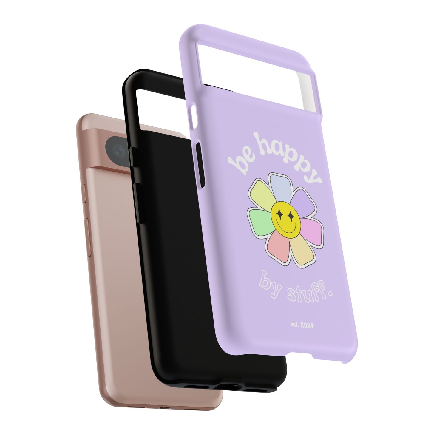 Be Happy Case | Coque résistante double protection avec Design Fleur Colorée