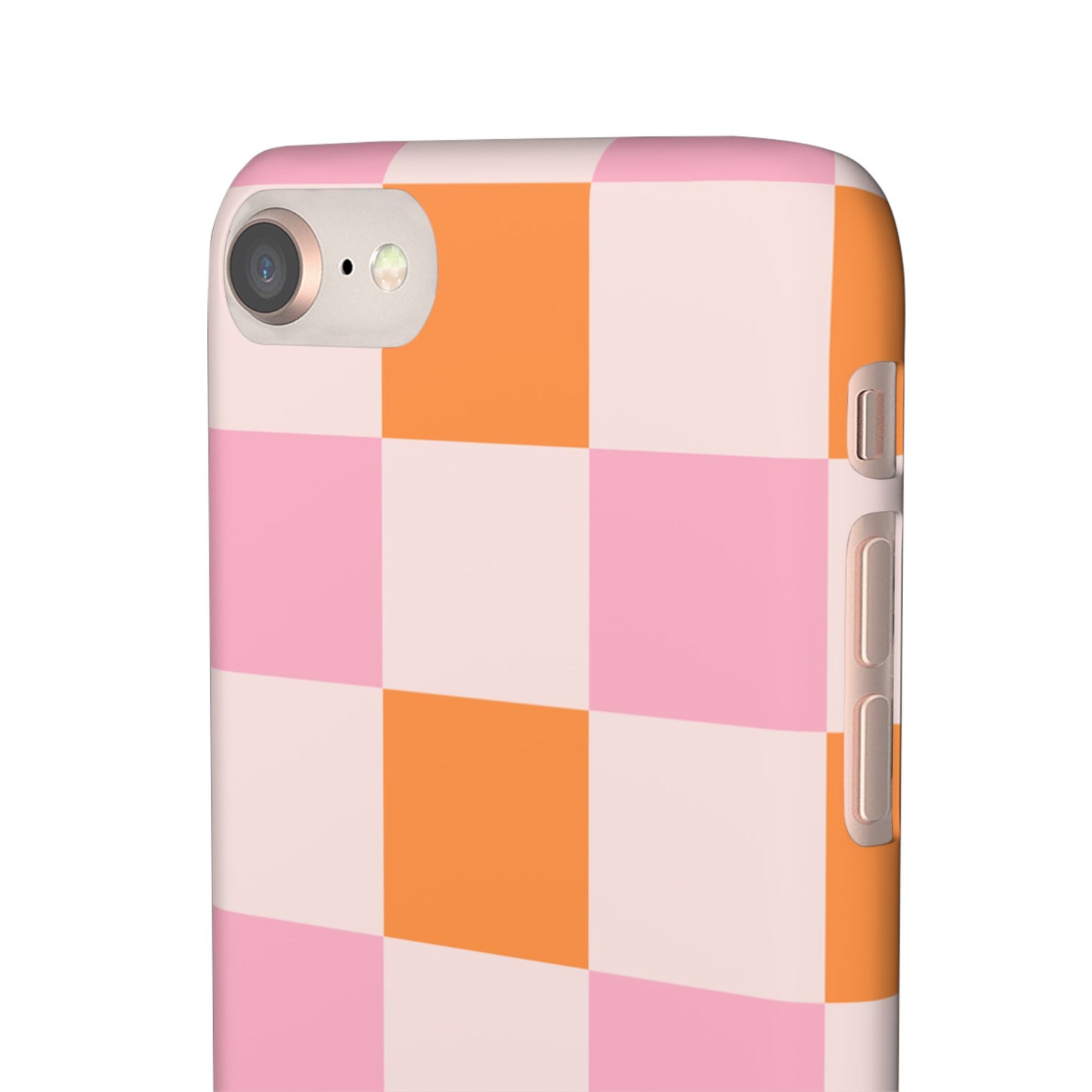 Peachy Case | Coque snap légère et résistante avec Design en Damier - Orange & Rose
