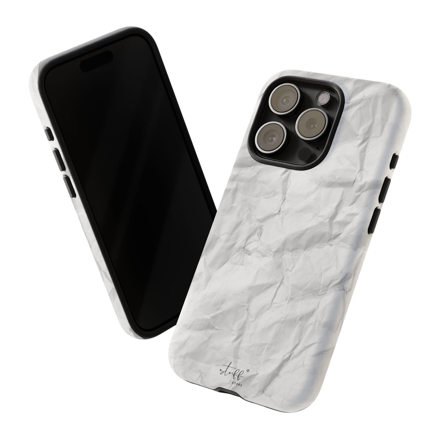 Crinkled Case | Coque résistante double protection anti-choc Effet Papier Froissé Mat