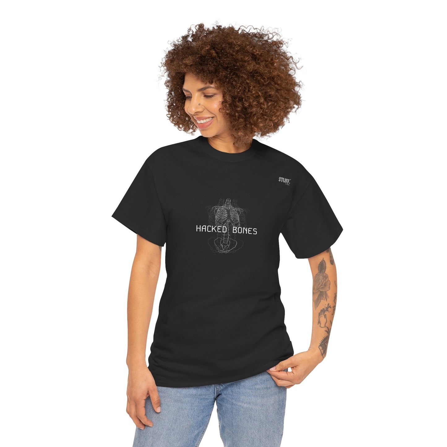 hacked bones heavy cotton tee