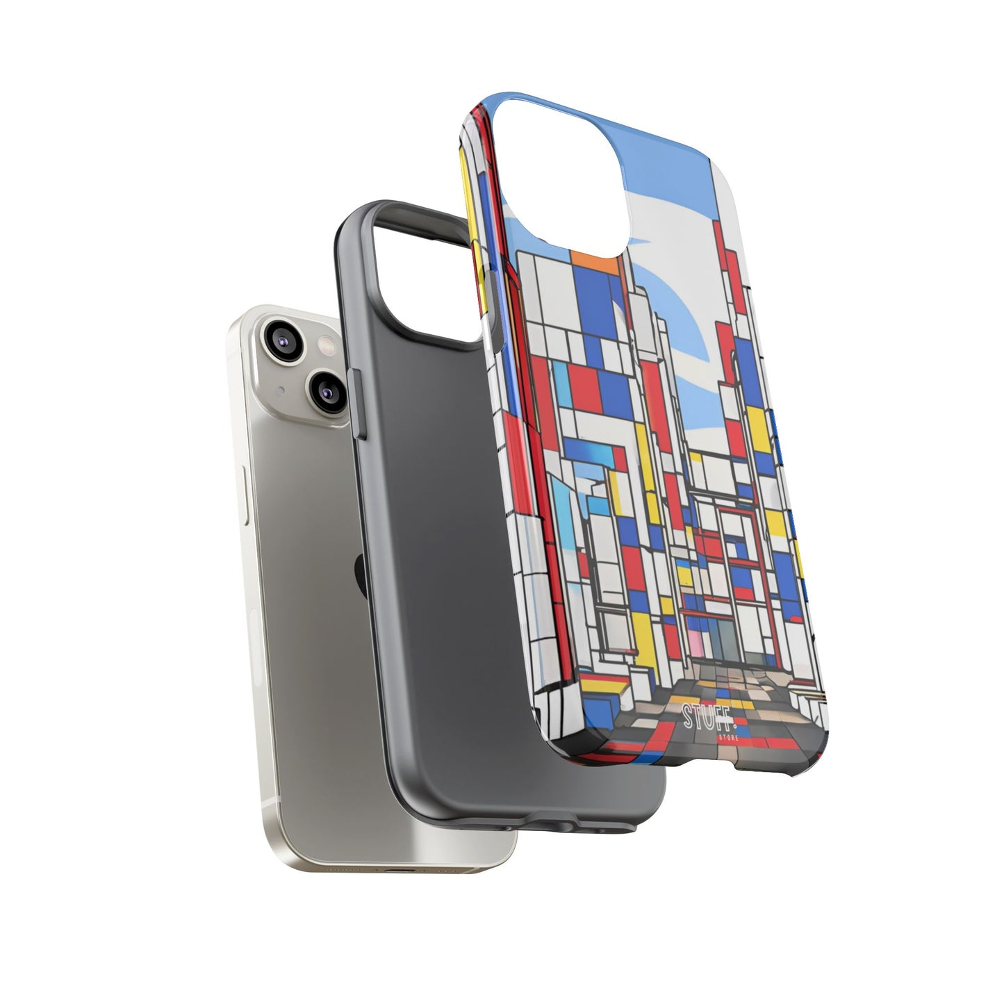 Square City | Coque résistante double protection - inspiration Mondrian