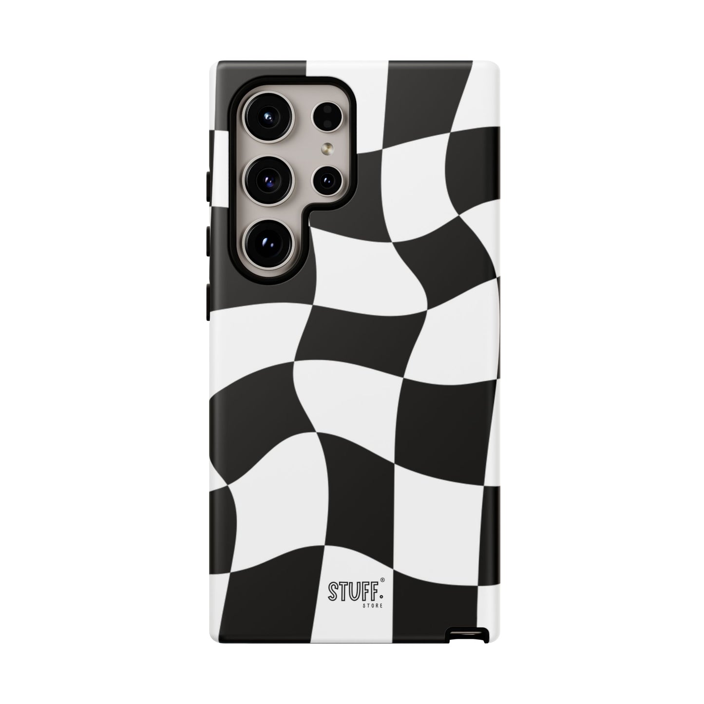 Checkers Case | Coque résistante double protection et Design en Damier déformé