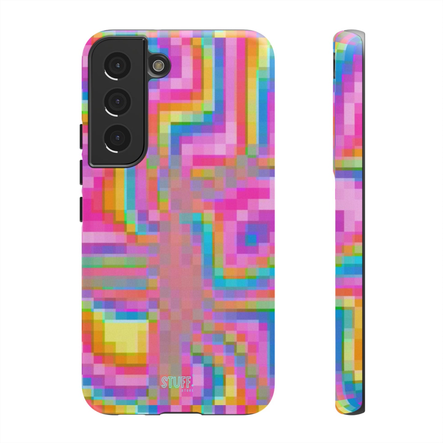 Pixel Case | Coque résistante double protection anti-choc - Motif pixels colorés