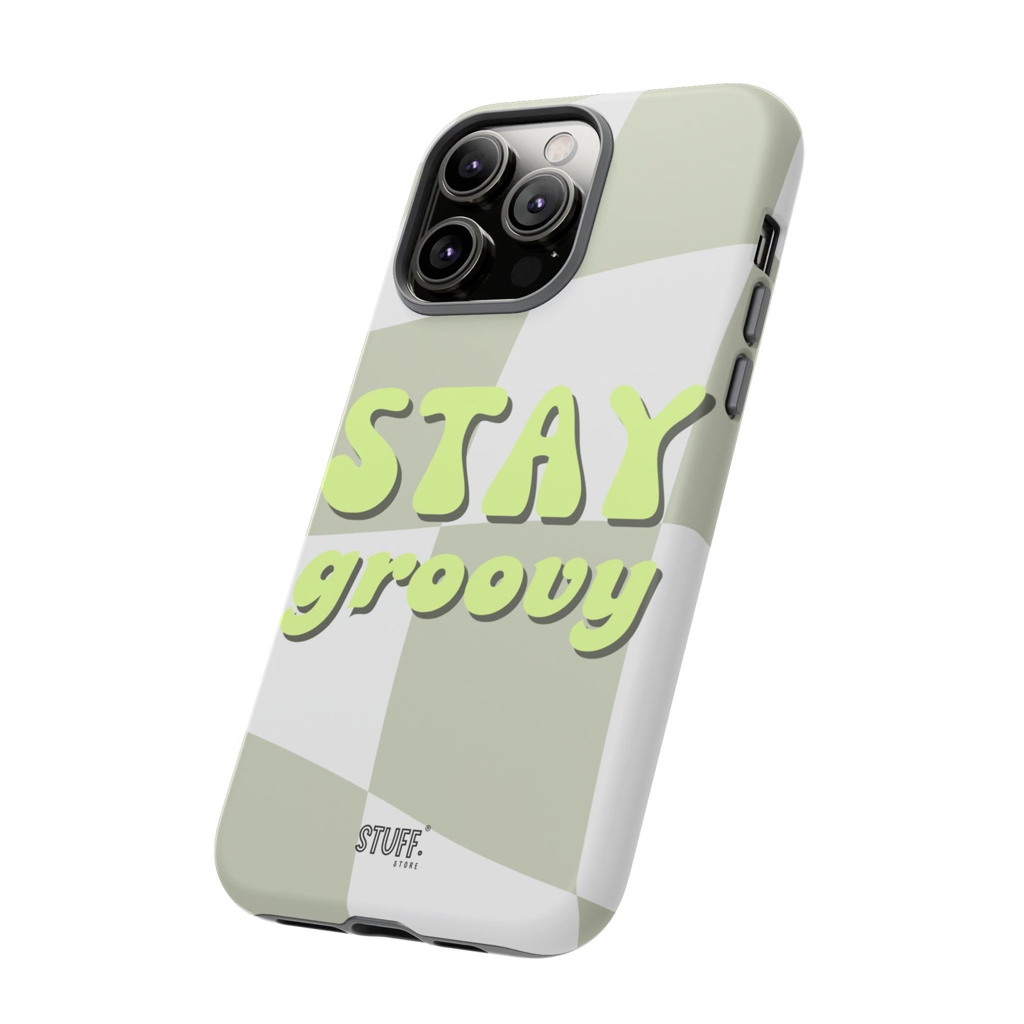 Groovy Case | Coque résistante double protection avec Design Rétro en Damier - Vert