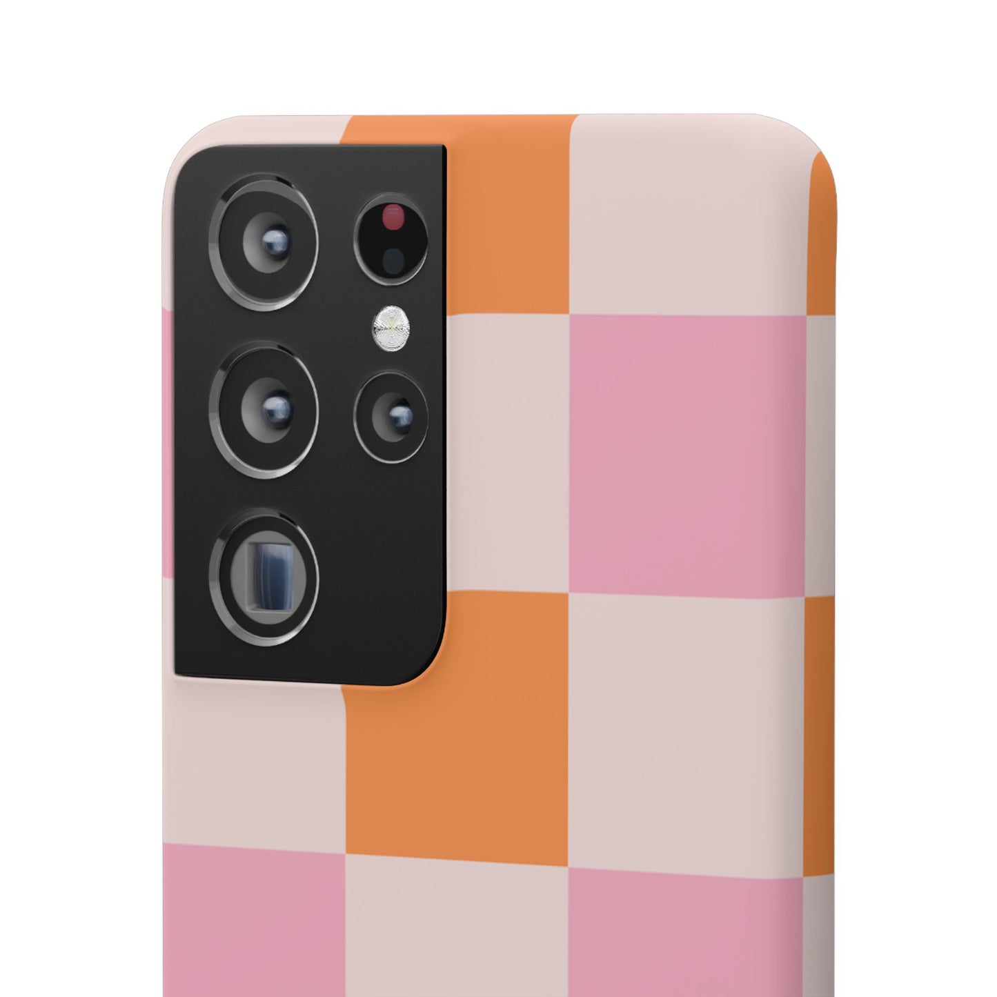 Peachy Case | Coque snap légère et résistante avec Design en Damier - Orange & Rose