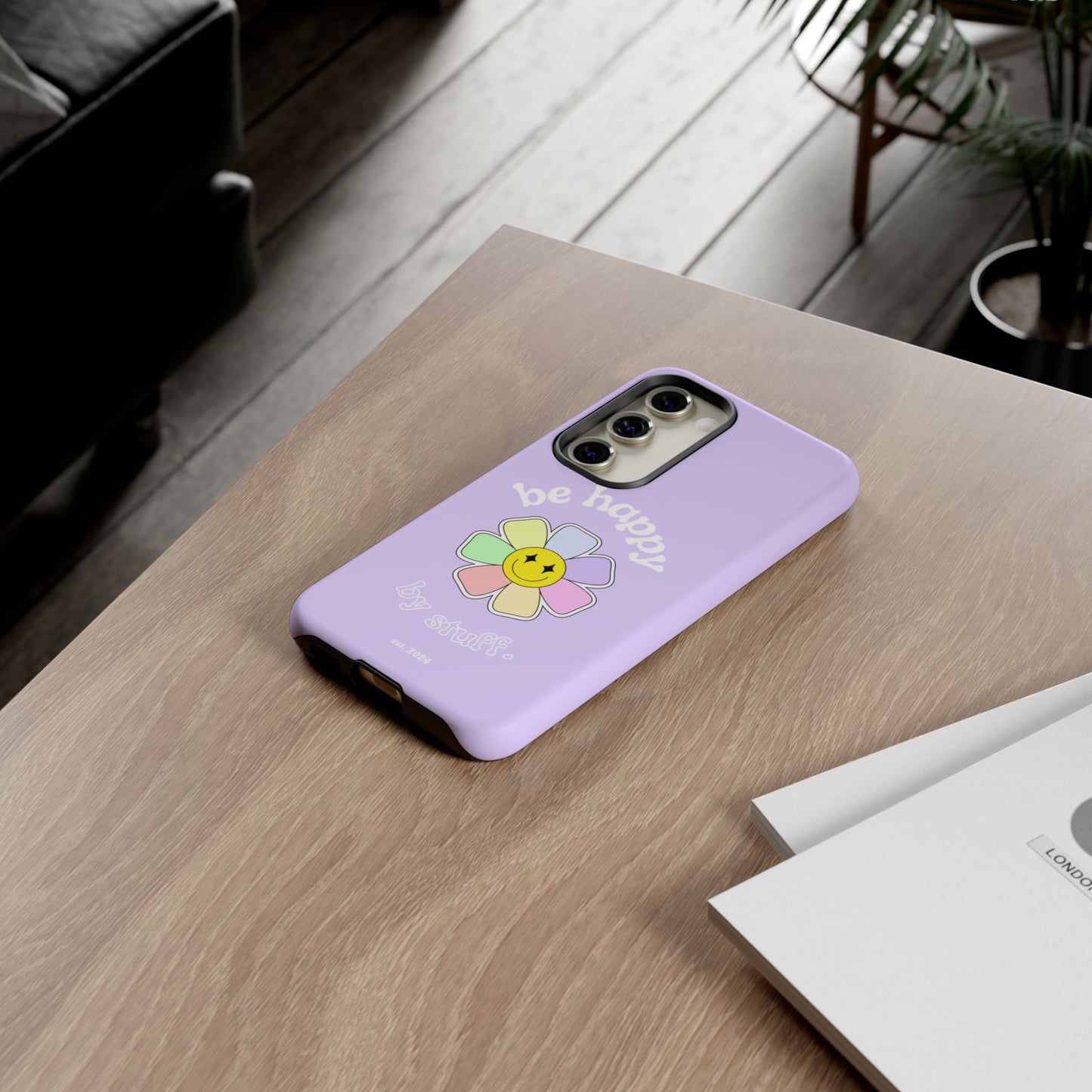 Be Happy Case | Coque résistante double protection avec Design Fleur Colorée