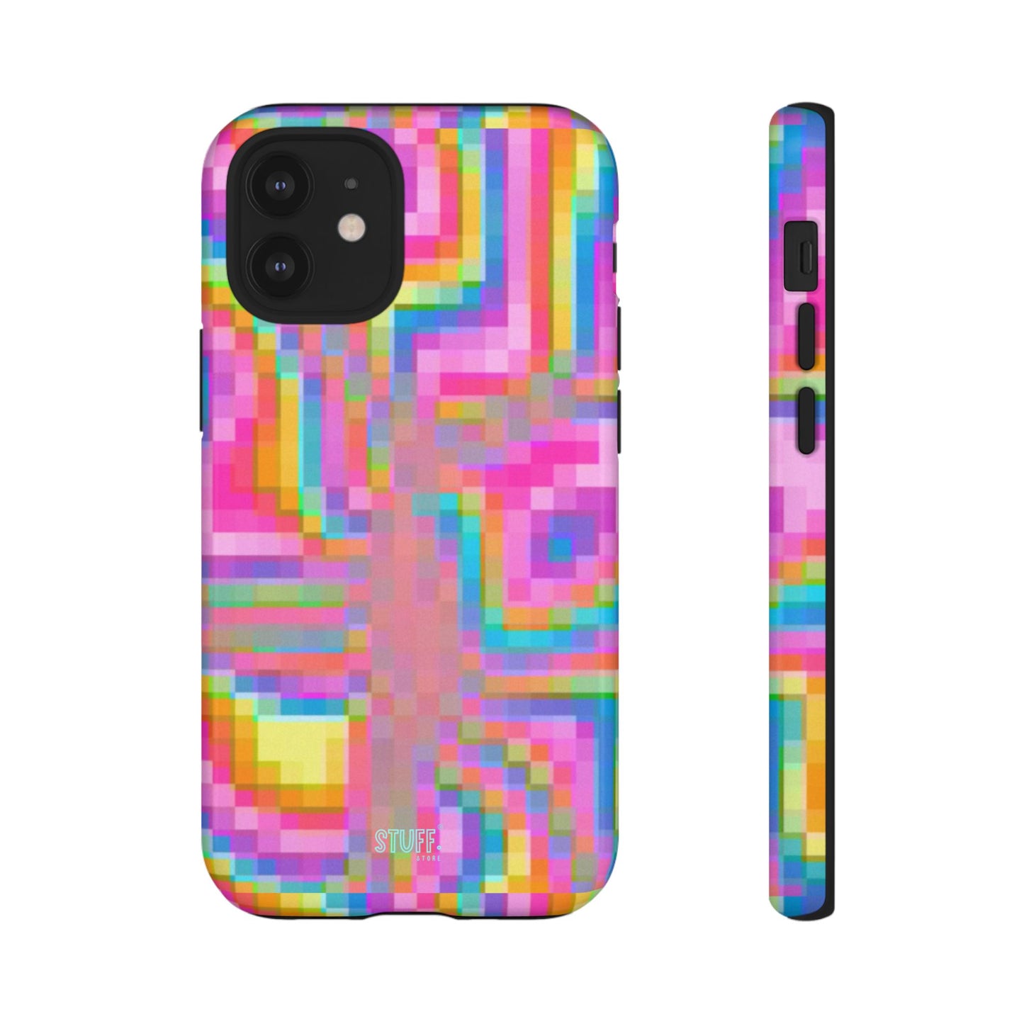 Pixel Case | Coque résistante double protection anti-choc - Motif pixels colorés
