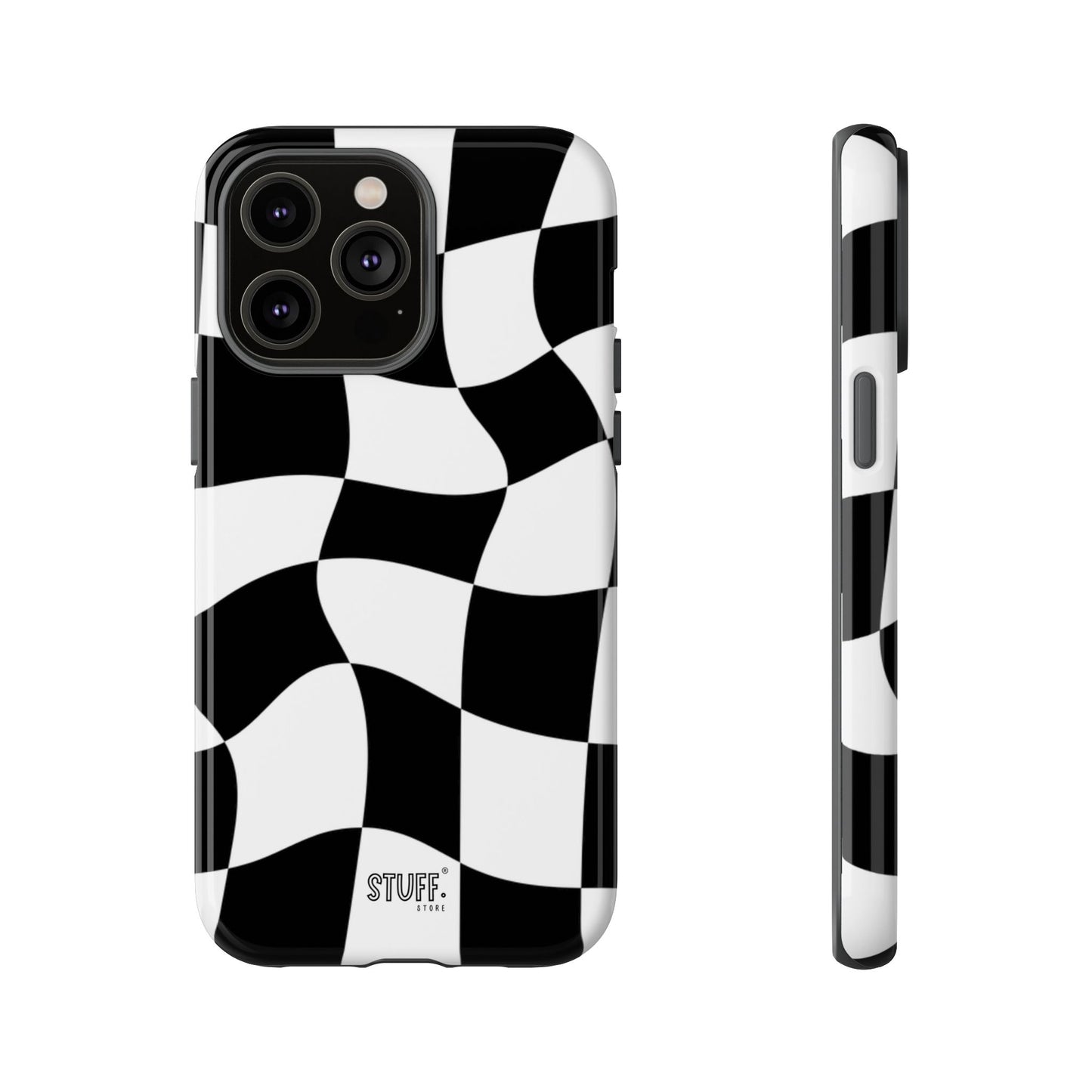 Checkers Case | Coque résistante double protection et Design en Damier déformé