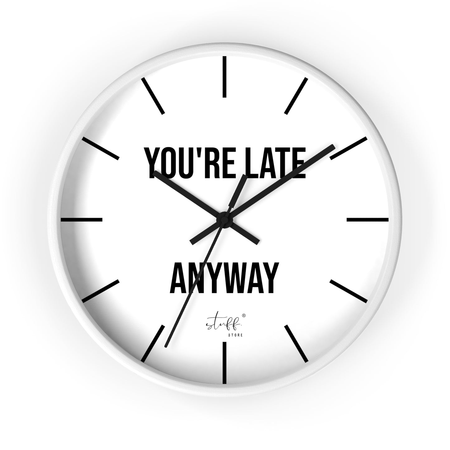 T'es Quand Même En Retard" Wall Clock | Clean Design and Casual Humor