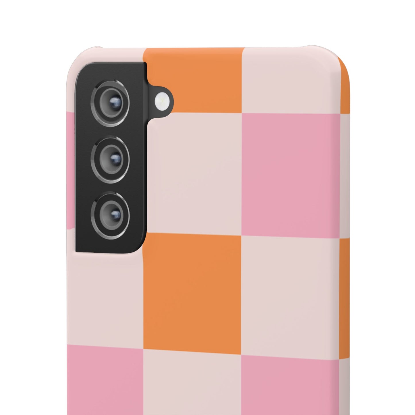 Peachy Case | Coque snap légère et résistante avec Design en Damier - Orange & Rose