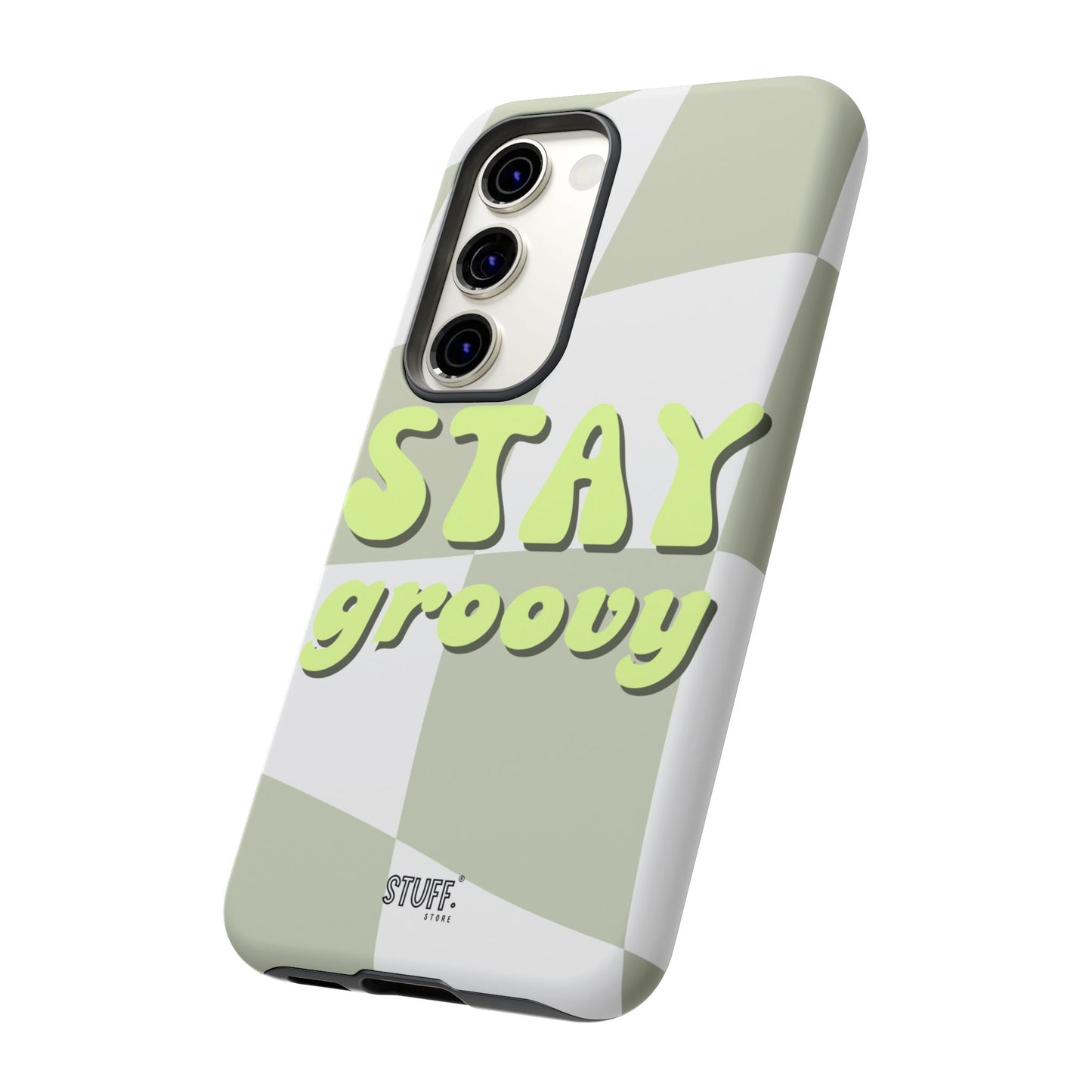 Groovy Case | Coque résistante double protection avec Design Rétro en Damier - Vert