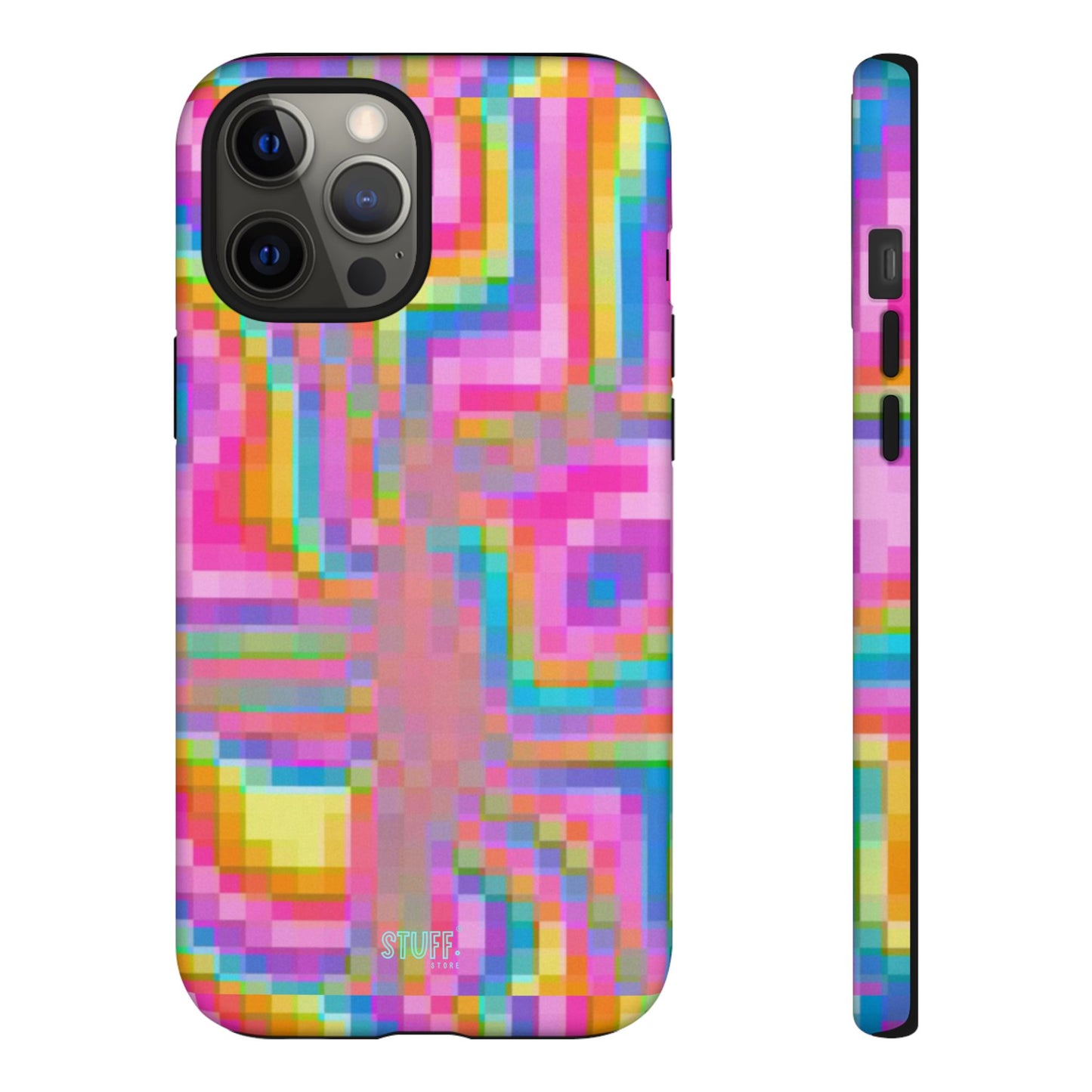 Pixel Case | Coque résistante double protection anti-choc - Motif pixels colorés