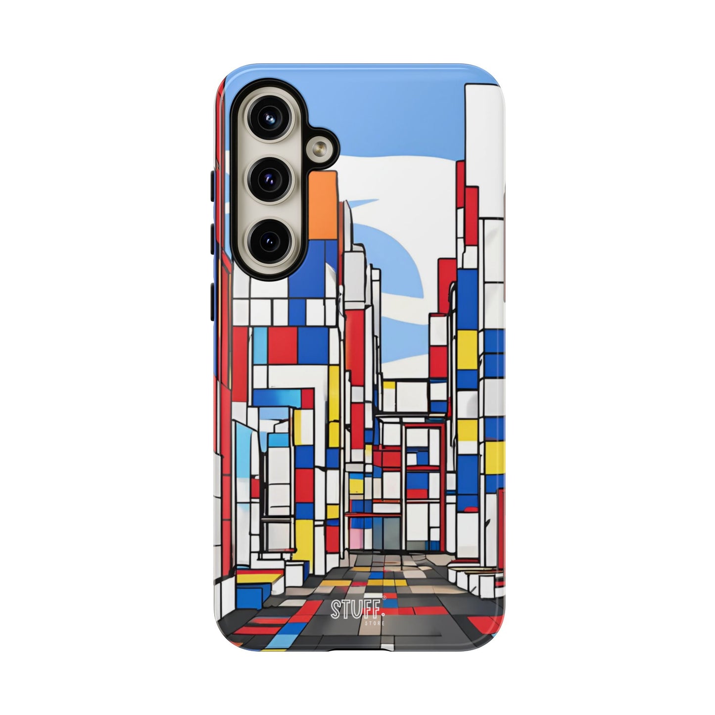 Square City | Coque résistante double protection - inspiration Mondrian