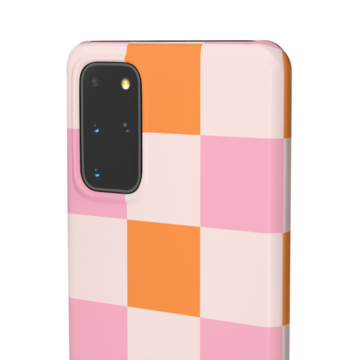 Peachy Case | Coque snap légère et résistante avec Design en Damier - Orange & Rose