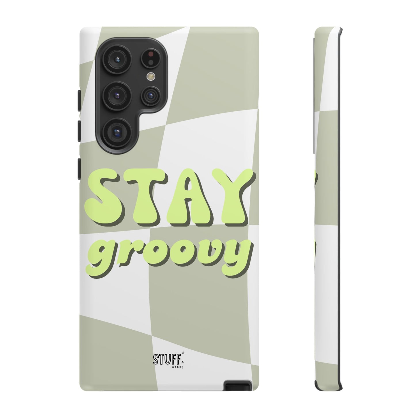 Groovy Case | Coque résistante double protection avec Design Rétro en Damier - Vert