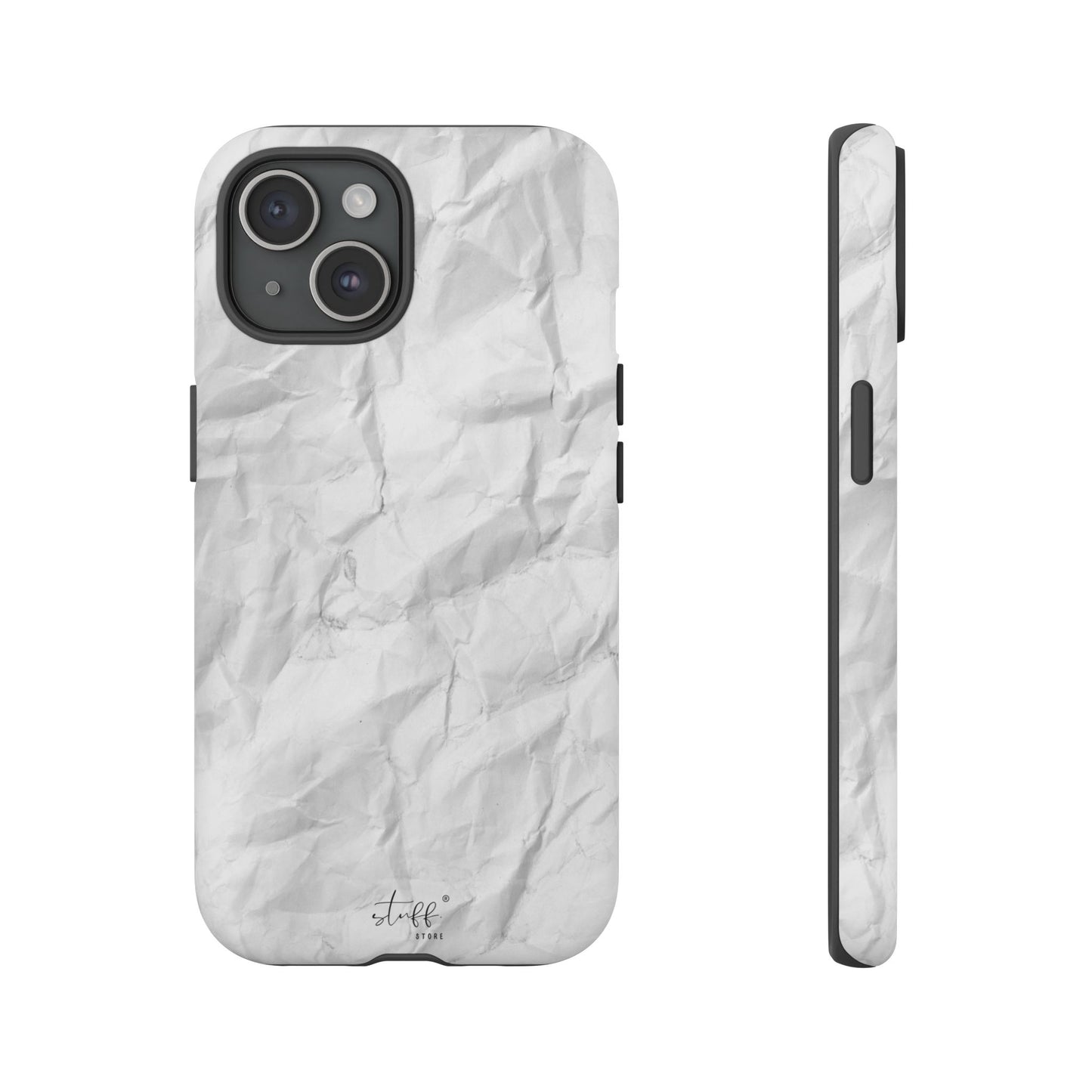 Crinkled Case | Coque résistante double protection anti-choc Effet Papier Froissé Mat