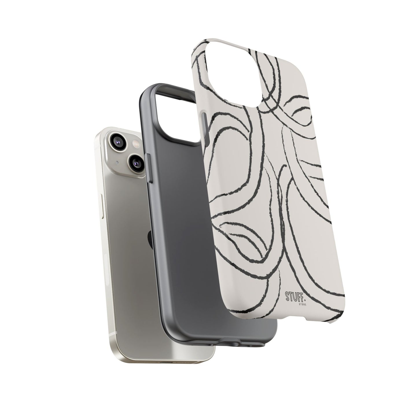 Doodly Case | Coque résistante double protection avec Design Gribouillis Minimaliste
