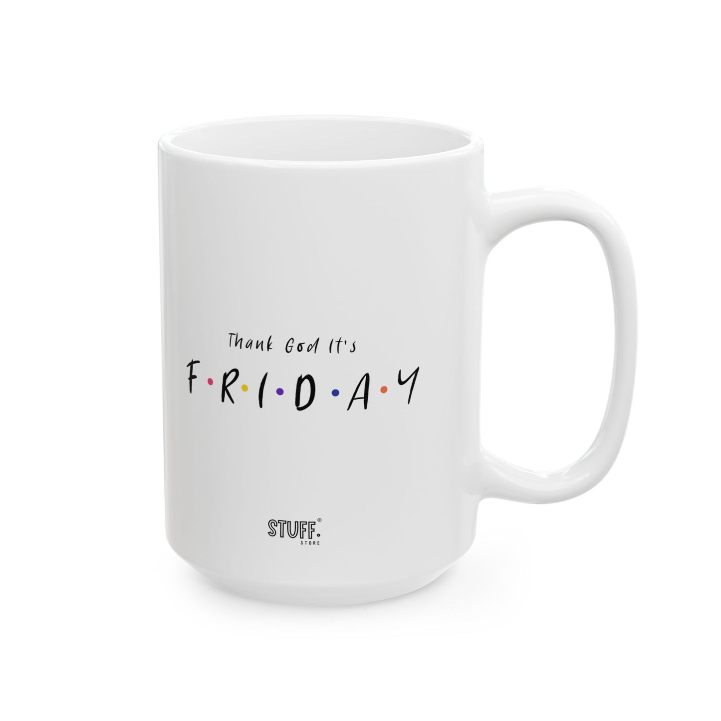 TGIF Cup | Mug en céramique inspirée de Friends, cadeau pause café humoristique – 330ml / 440ml