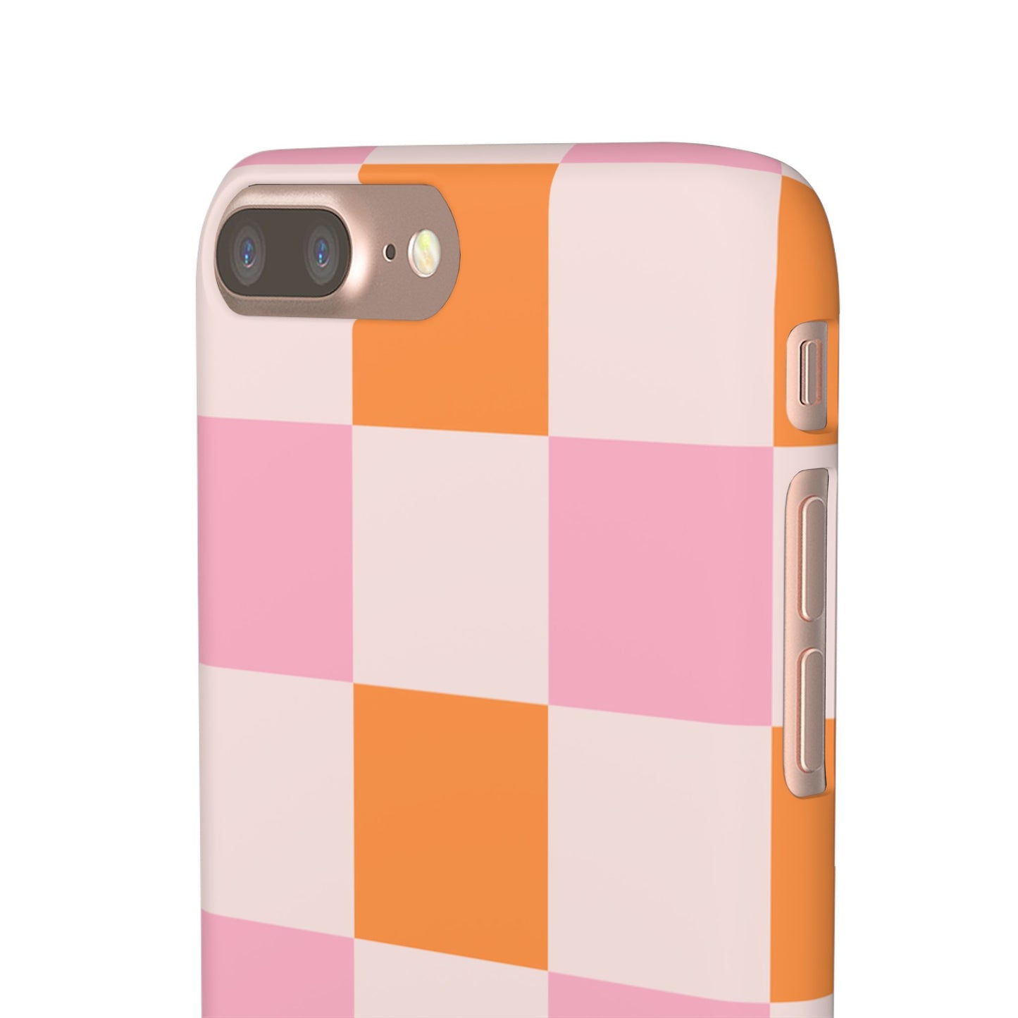 Peachy Case | Coque snap légère et résistante avec Design en Damier - Orange & Rose