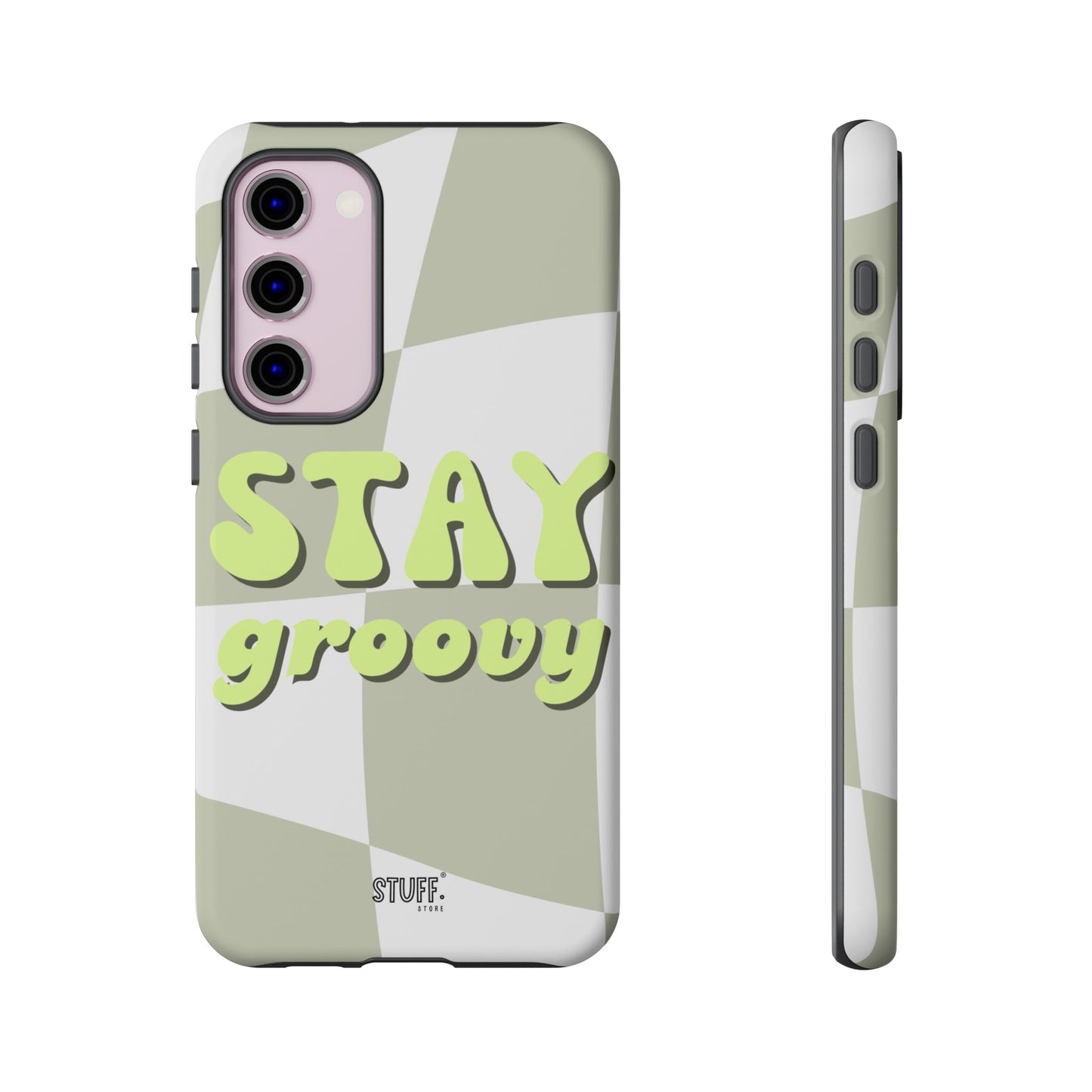 Groovy Case | Coque résistante double protection avec Design Rétro en Damier - Vert