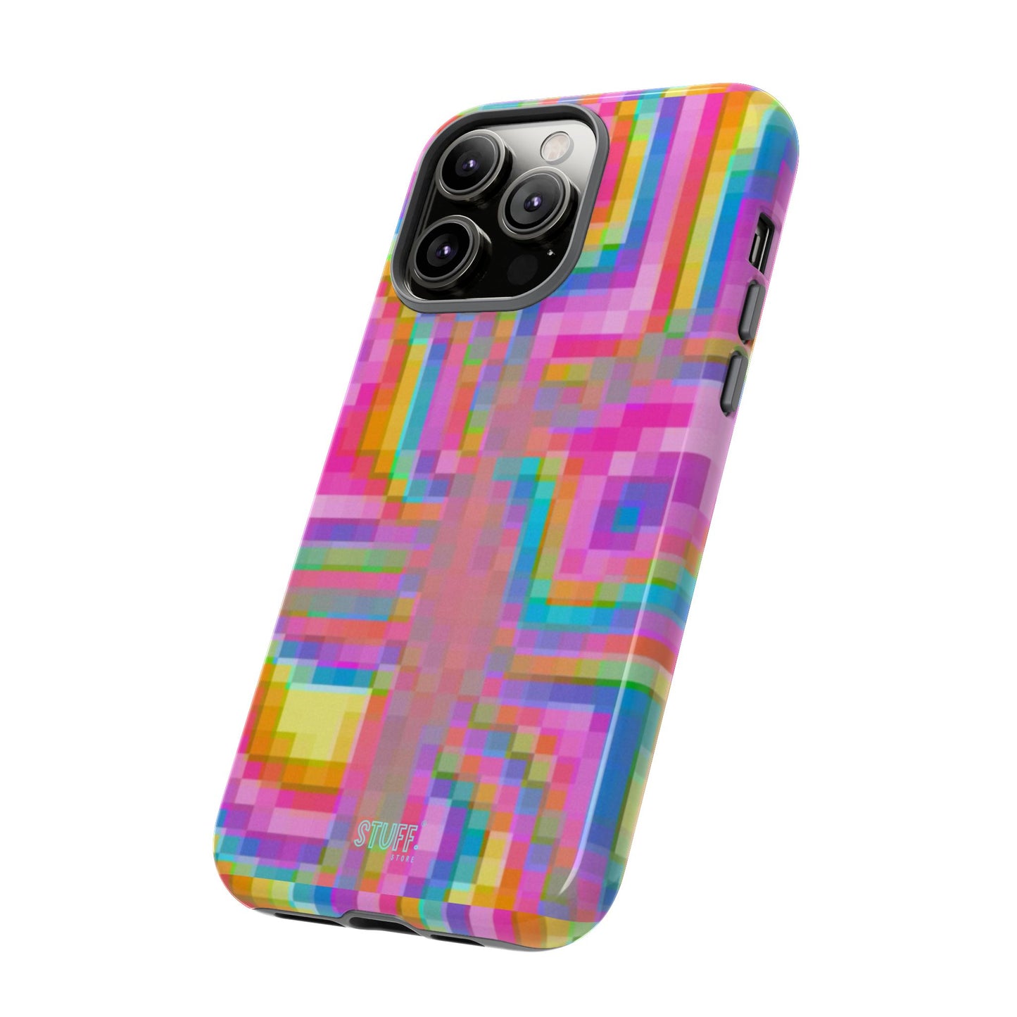Pixel Case | Coque résistante double protection anti-choc - Motif pixels colorés