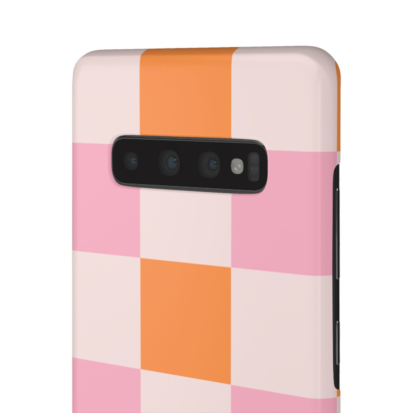 Peachy Case | Coque snap légère et résistante avec Design en Damier - Orange & Rose