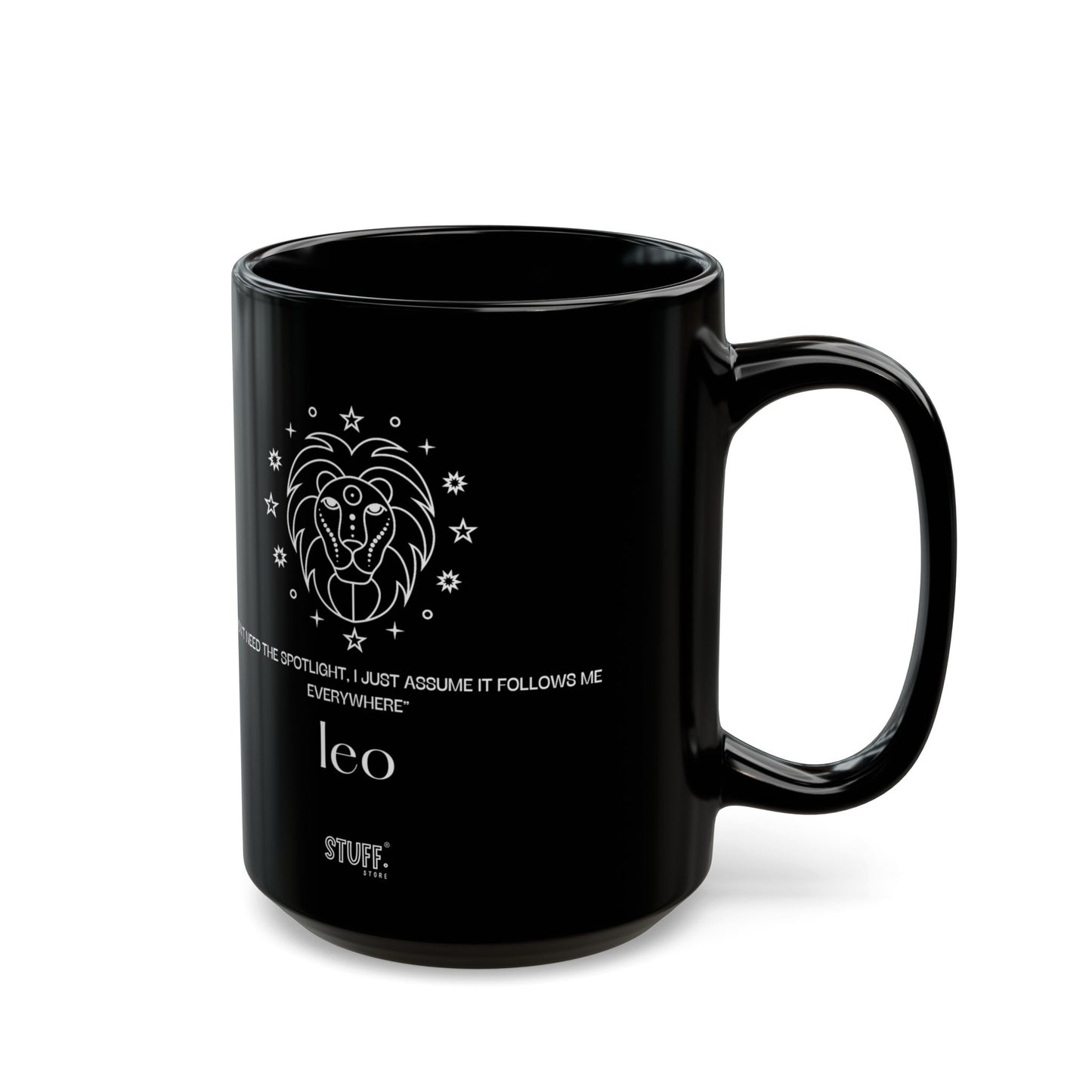 leo black mug