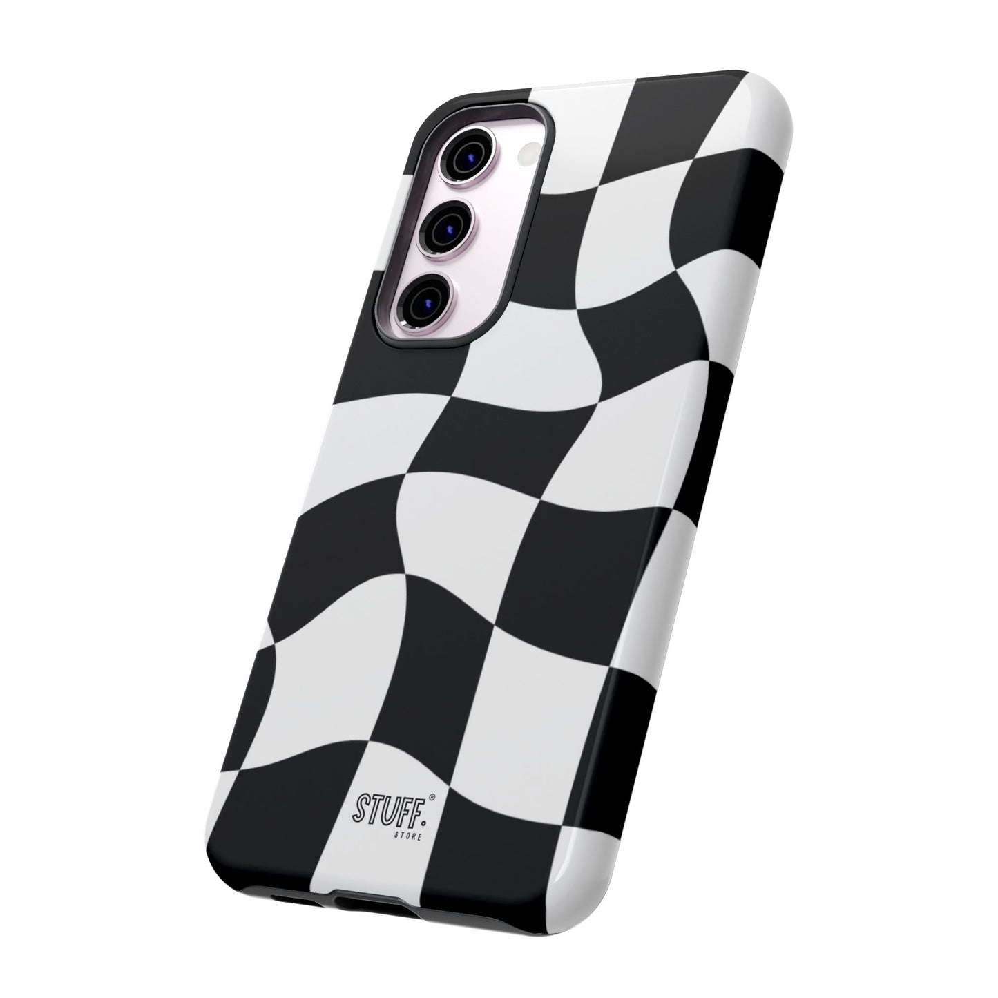 Checkers Case | Coque résistante double protection et Design en Damier déformé