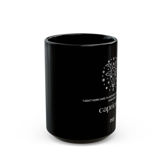 Capricorne | Mug noir en céramique avec signe astrologique et phrase drôle – 330ml / 440ml